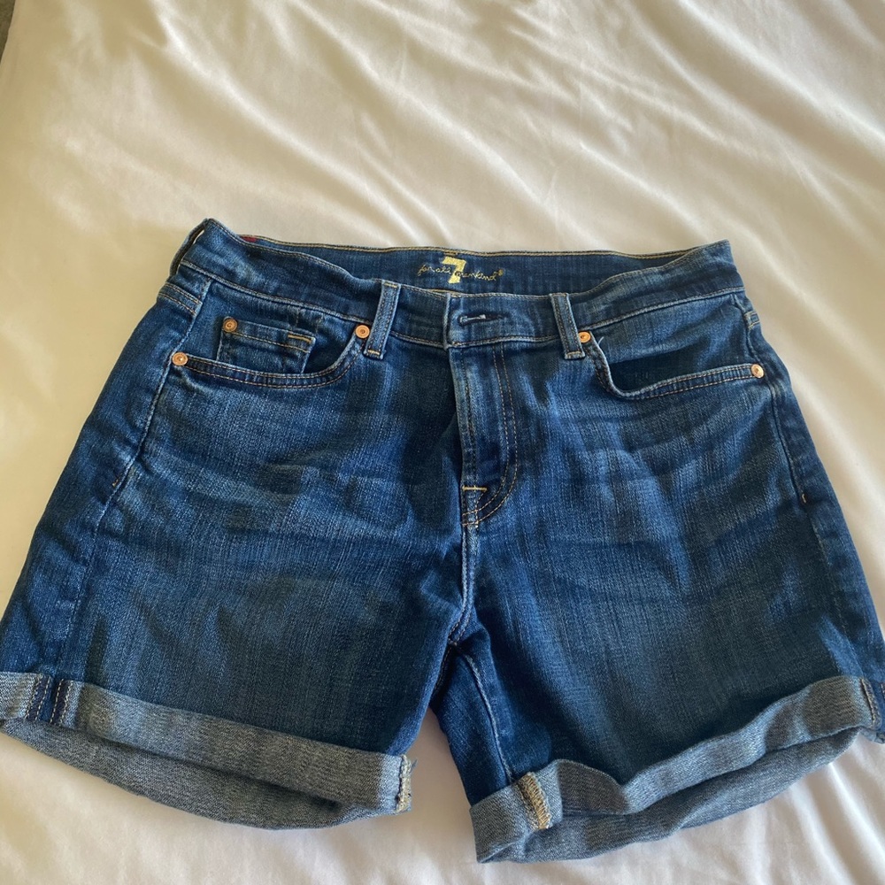 7 for All Mankind mid roll denim short